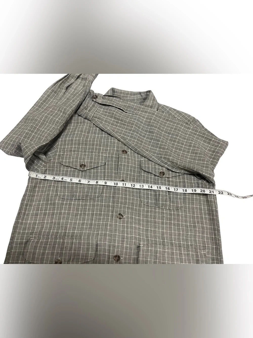 JCrew J Crew Oarsmen Plaid Linen Cotton Chore Shirt Jacket Shacket Sz M Preppy